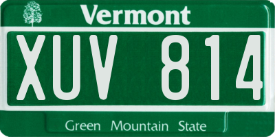 VT license plate XUV814