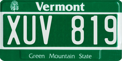 VT license plate XUV819