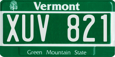VT license plate XUV821