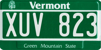 VT license plate XUV823