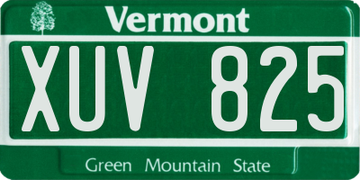 VT license plate XUV825