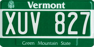 VT license plate XUV827