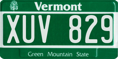 VT license plate XUV829