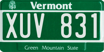 VT license plate XUV831