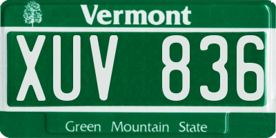 VT license plate XUV836