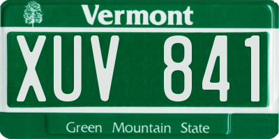 VT license plate XUV841