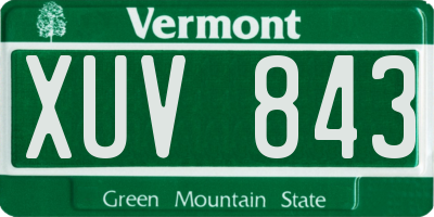 VT license plate XUV843