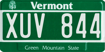 VT license plate XUV844