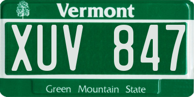 VT license plate XUV847