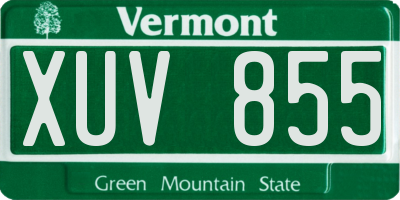 VT license plate XUV855