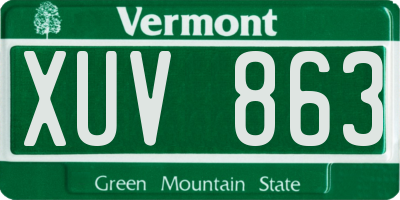 VT license plate XUV863