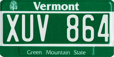 VT license plate XUV864