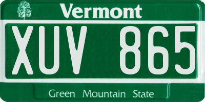 VT license plate XUV865