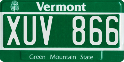 VT license plate XUV866