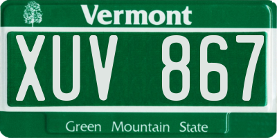 VT license plate XUV867