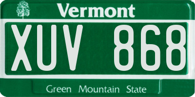 VT license plate XUV868