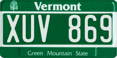 VT license plate XUV869