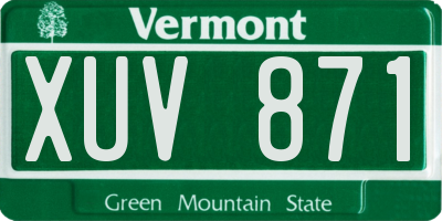 VT license plate XUV871