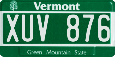 VT license plate XUV876