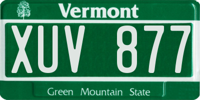 VT license plate XUV877
