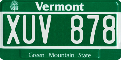 VT license plate XUV878