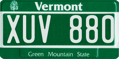 VT license plate XUV880
