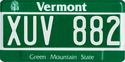 VT license plate XUV882