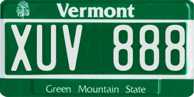 VT license plate XUV888