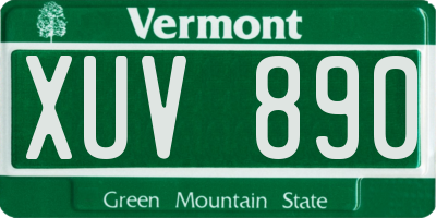 VT license plate XUV890
