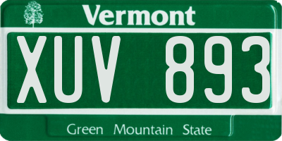VT license plate XUV893