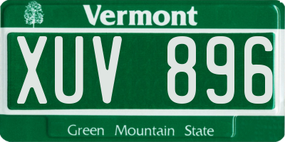 VT license plate XUV896