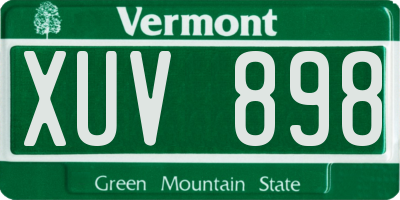 VT license plate XUV898