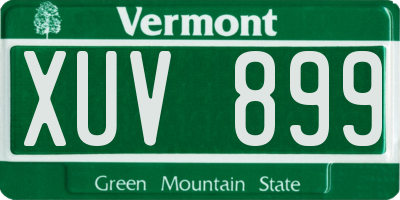 VT license plate XUV899
