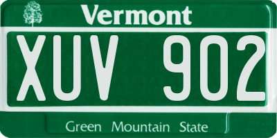 VT license plate XUV902