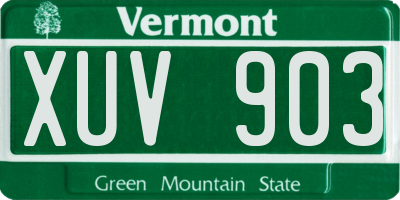 VT license plate XUV903