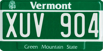VT license plate XUV904