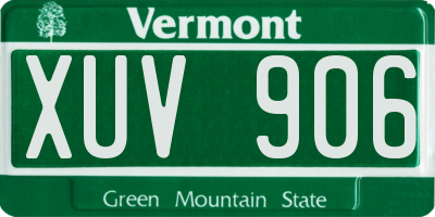 VT license plate XUV906