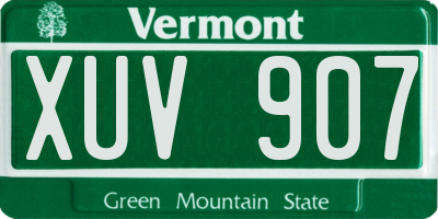 VT license plate XUV907