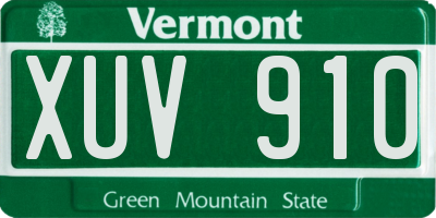 VT license plate XUV910