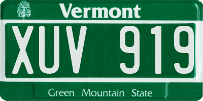 VT license plate XUV919