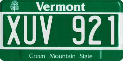 VT license plate XUV921