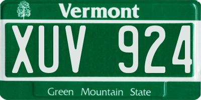 VT license plate XUV924