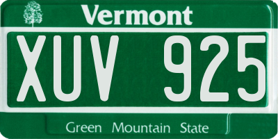 VT license plate XUV925