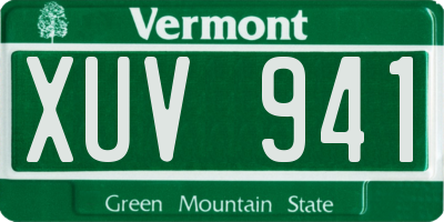 VT license plate XUV941