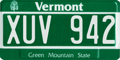 VT license plate XUV942