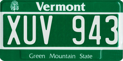 VT license plate XUV943