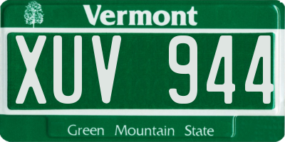 VT license plate XUV944