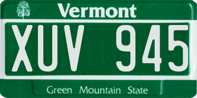 VT license plate XUV945