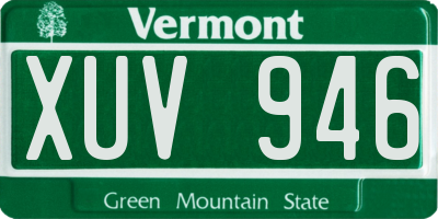 VT license plate XUV946