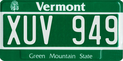 VT license plate XUV949